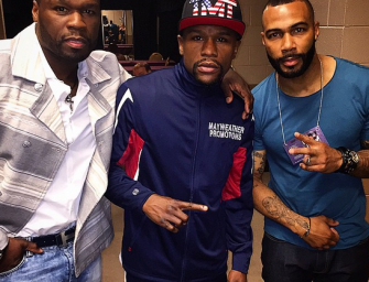 50 Cent and Omari Hardwick Attend Mayweather/Pacquiao Weigh-In (Video)